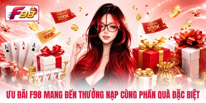 Ưu đãi F98 mang đến thưởng nạp cùng phần quà đặc biệt
